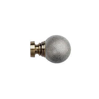 35mm Textured Ball Finial Pk 2 Antique Brass