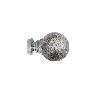 35mm Textured Ball Finial Pk 2 Chrome