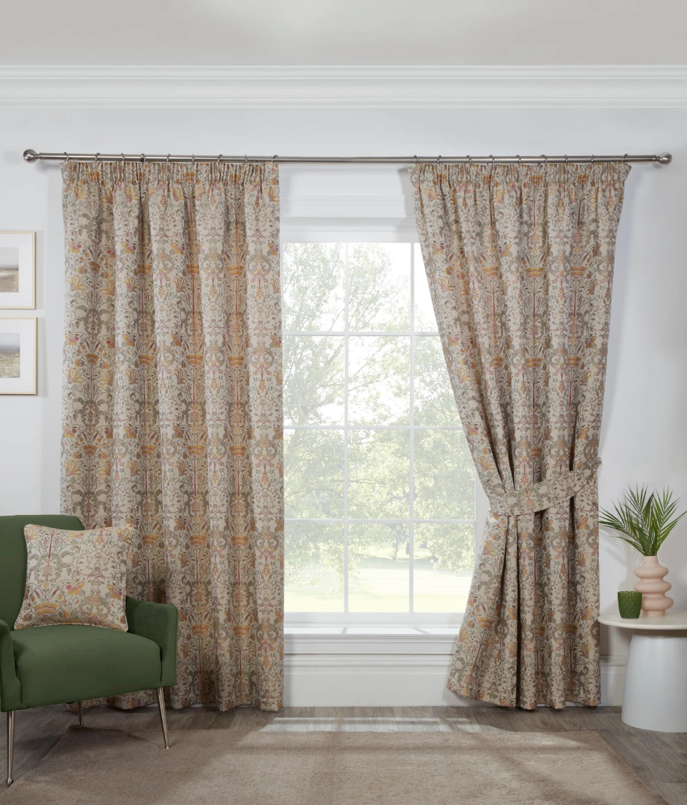 Kyoto Pencil Pleat Curtains - Natural