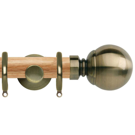 35mm Metal Ball Complete Pole Set - Spun Brass Effect
