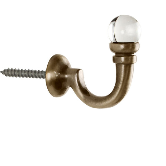 Clear Ball Tassel Hook - Spun Brass