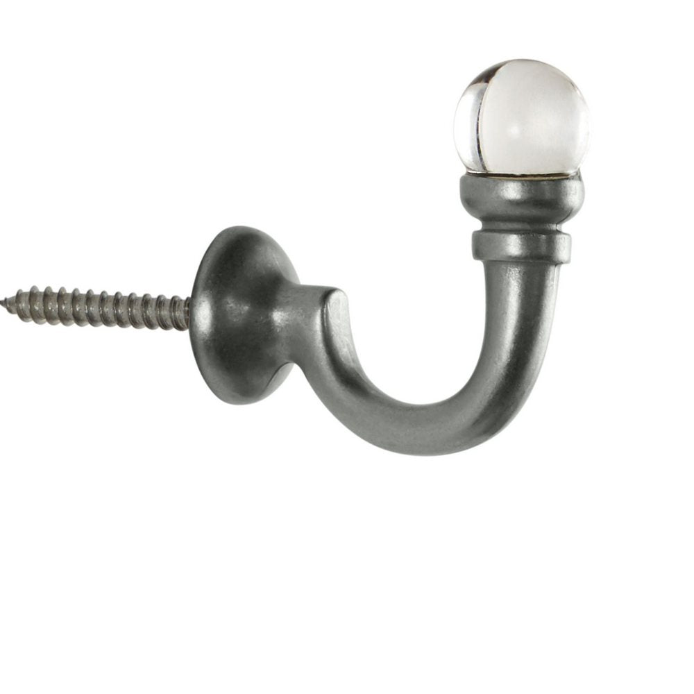 Clear Ball Tassel Hook - Satin Steel