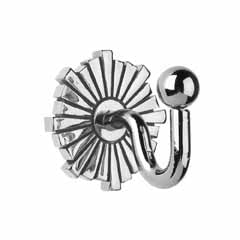 Swish Art Deco Tieback Hook Pair - Chrome