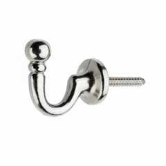 Swish Ball End Tassel Hook Pair - Satin Nickel