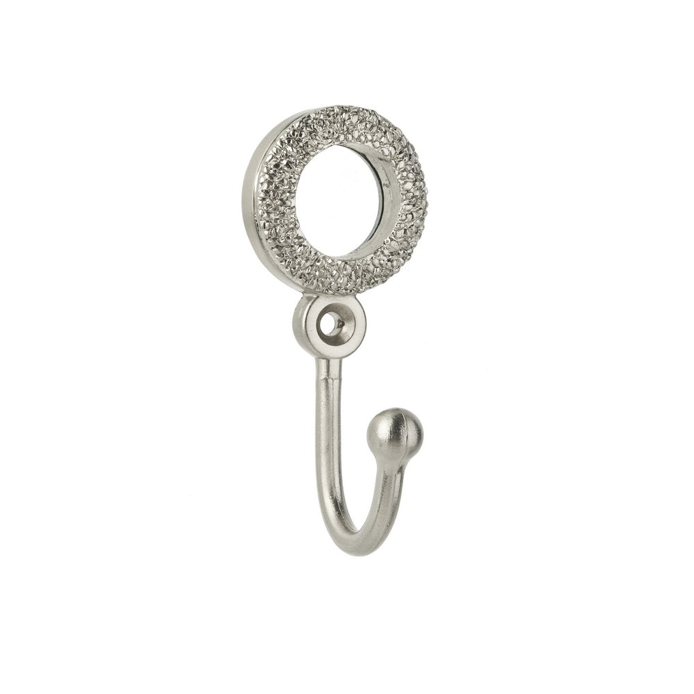 Swish Mosaic Tieback Hook Pair - Satin Steel