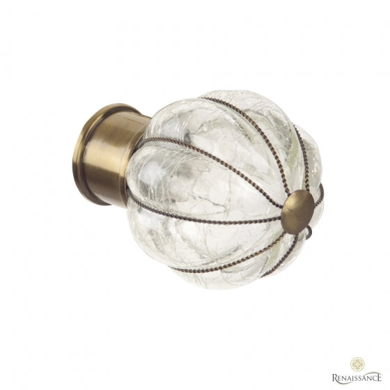 35mm Glass Pumpkin Wire Ball Finial