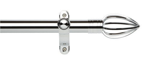 35mm Caged Spear Eyelet Pole Set - Chrome