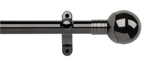 35mm Orb Eyelet Pole Set - Black Nickel