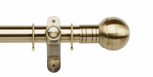 50mm Orb Complete Pole Set - Burnished Brass