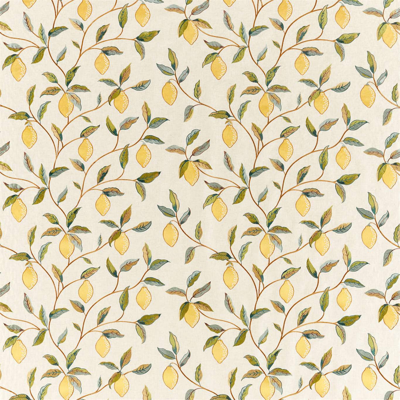 Lemon Tree Embroidery Fabric