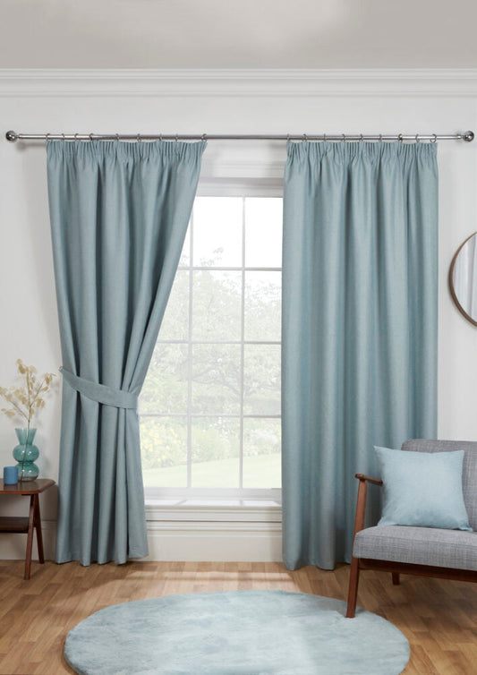Eclipse Pencil Pleat Curtains - Duckegg