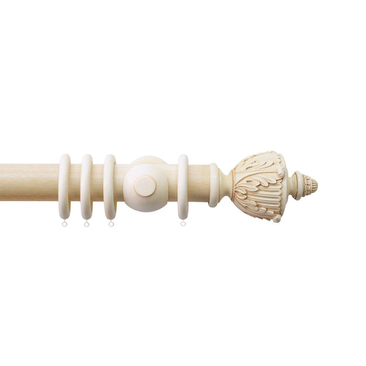 63mm Handcrafted Grande Acanthus Complete Pole Set - Ivory