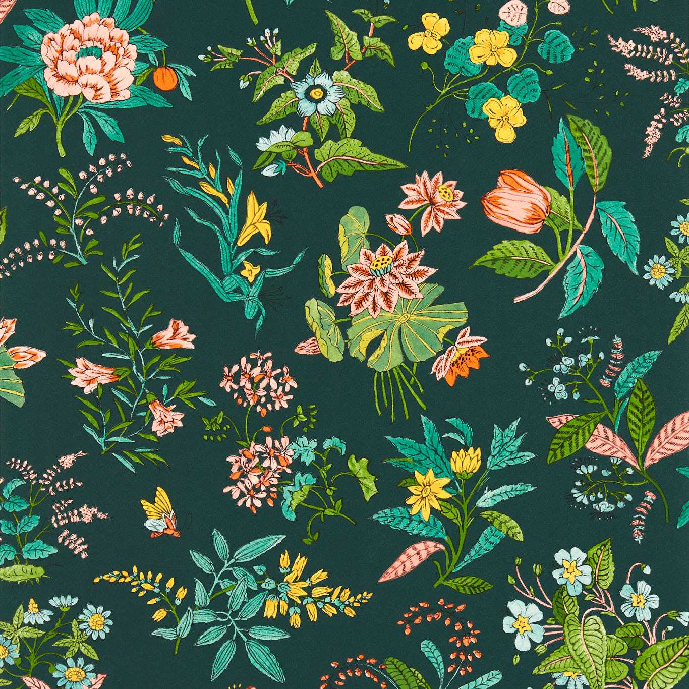 Woodland Floral Wallpaper