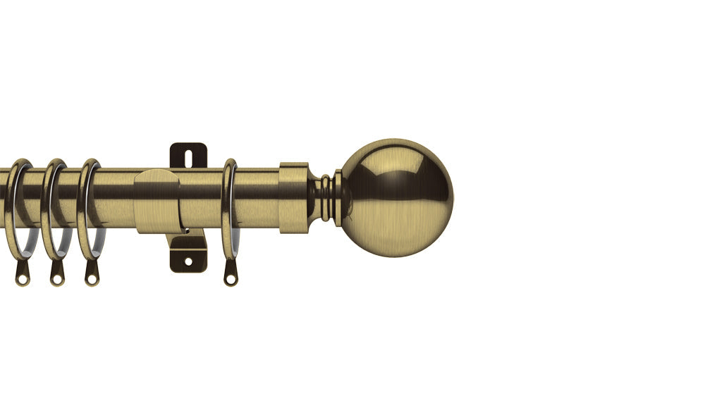 35mm Elements By Swish Antique Brass Complete Pole Set