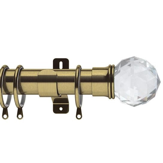 35mm Elements By Swish Antique Brass Complete Pole Set
