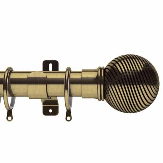 35mm Elements By Swish Antique Brass Complete Pole Set
