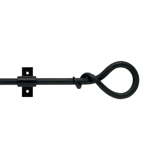 12mm Black Iron Wrought Pole Set - Knot