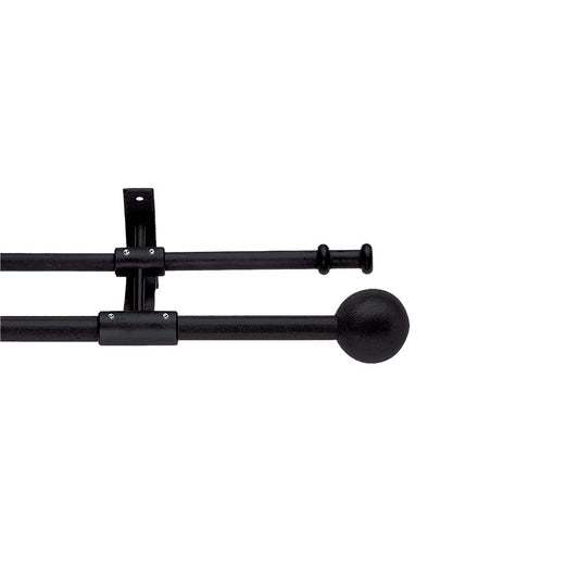 Black Iron Wrought Double Pole Set - Cannon