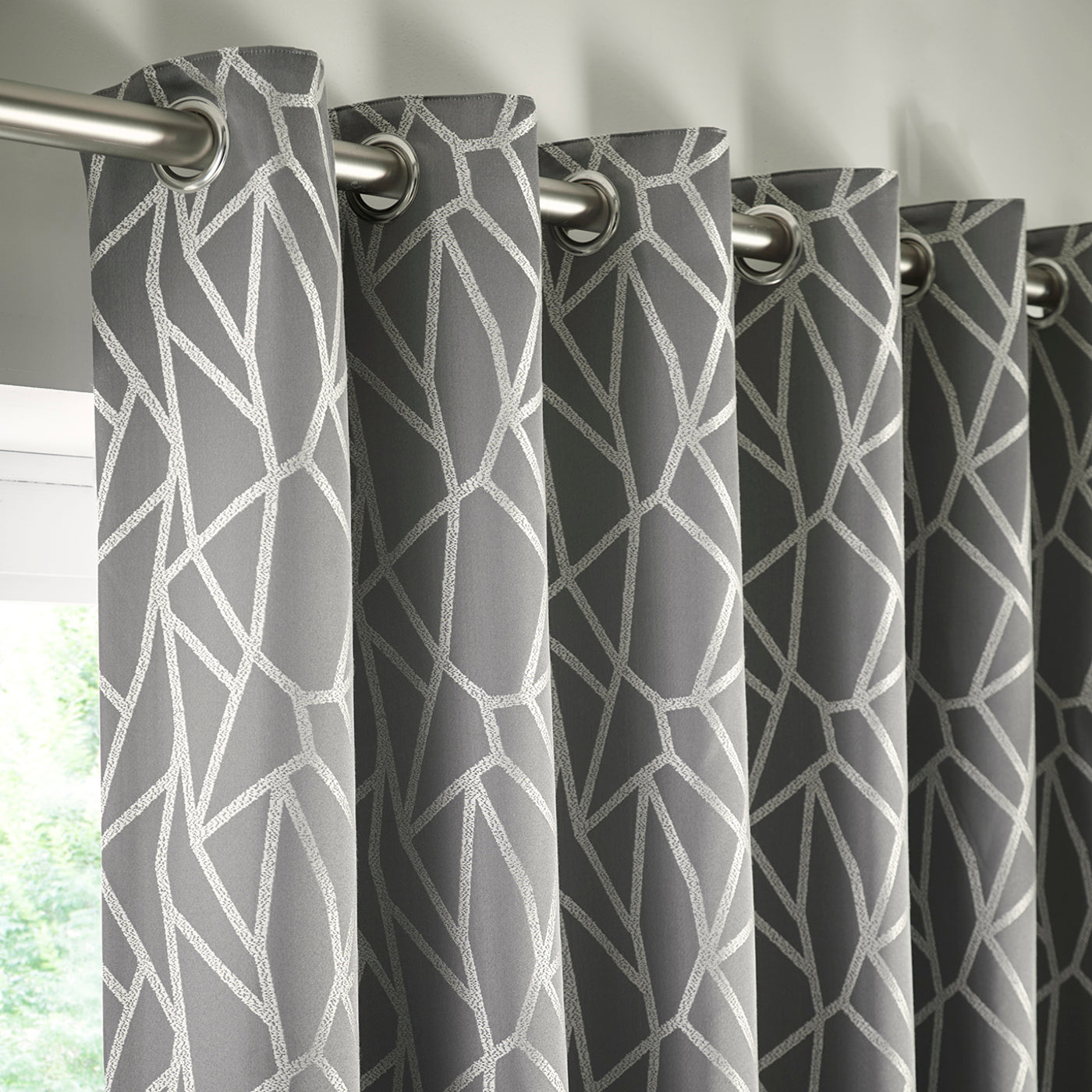 Como Eyelet Curtains - Pewter