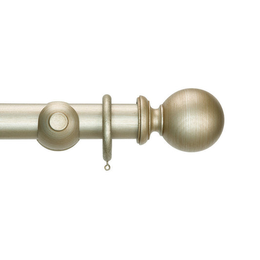 50mm Duet Pole Set Complete with Ball Finials - Dutch Silver