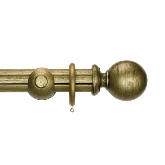 50mm Duet Pole Set Complete with Ball Finials - Venetian Gold