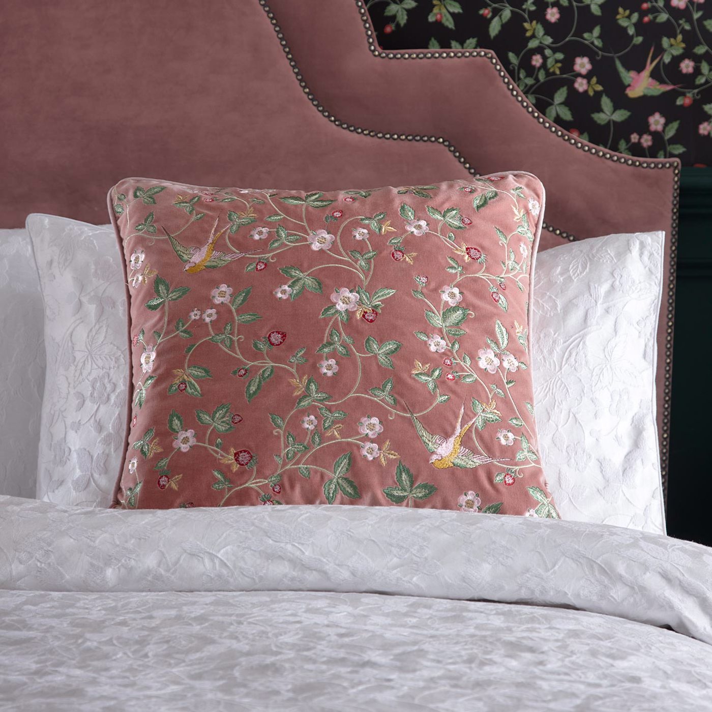 Wild Strawberry Cushion - Blush