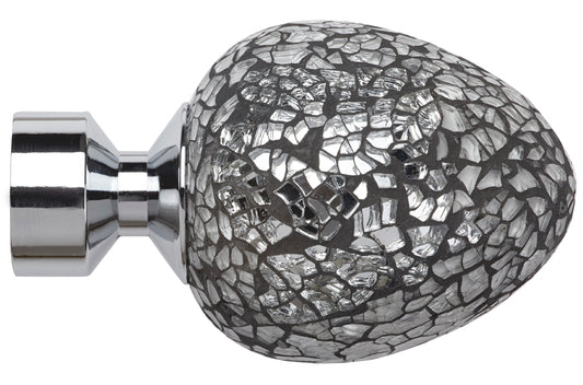 28mm Alexia (Silver Mirror) Finial Pk 2 - Chrome