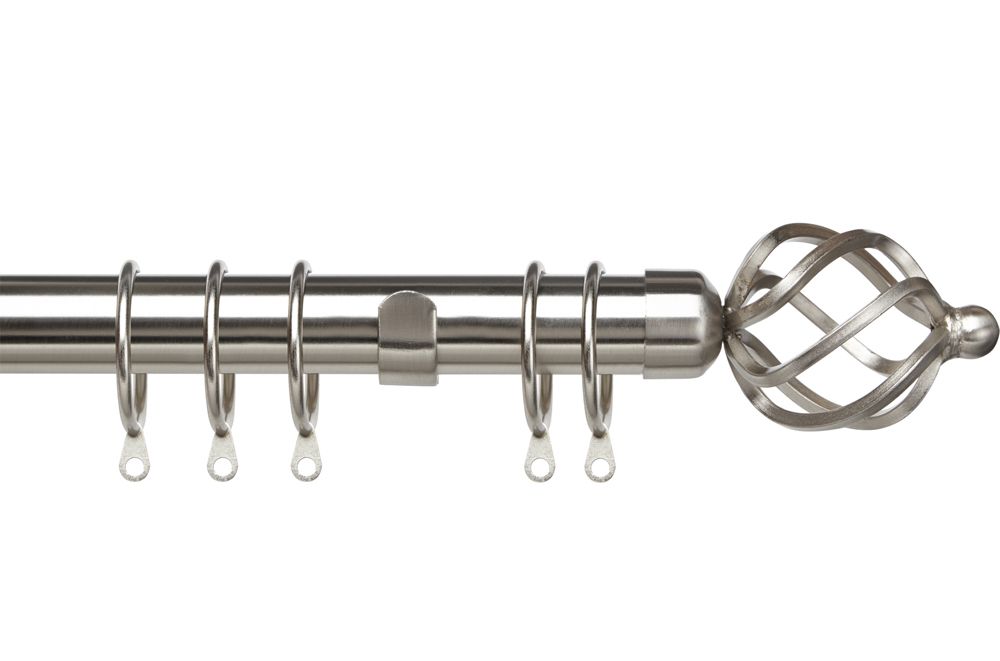25-28mm Pristine Cage Extendable Pole Satin Silver
