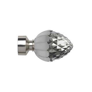 35mm Acorn Finial Pk 2 Satin Silver