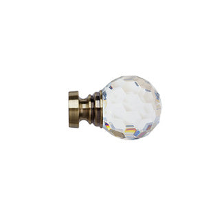 35mm Acrylic Ball Finial Pk 2 Antique Brass