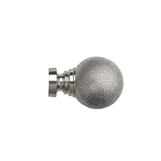 35mm Textured Ball Finial Pk 2 Satin Silver