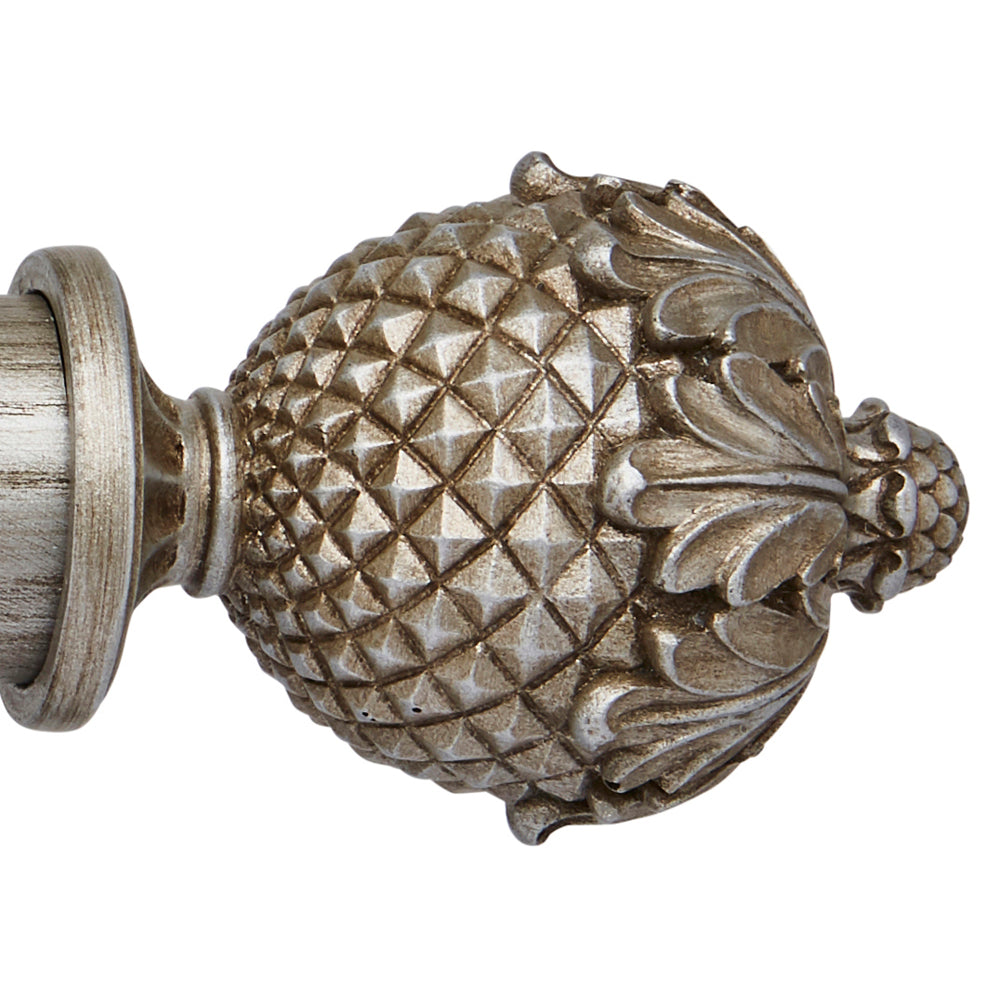 45mm Ashbridge Botanical Finial Pk1 - Baroque Silver