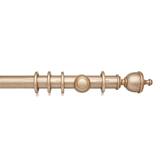 45mm Ashbridge Chatsworth Wood Complete Pole Set - Champagne Gold