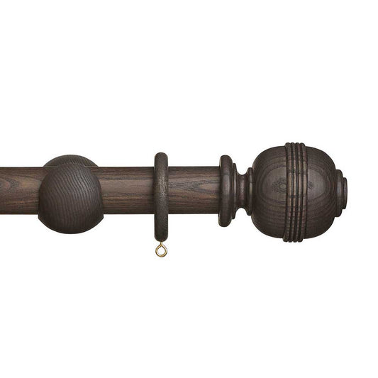 35mm Eden Ridged Ball Wood Pole Set - Umber