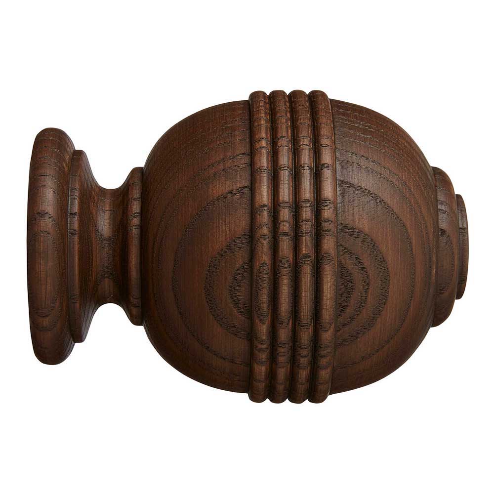 Eden 45mm Ridged Ball Finial Pk1 - Cocoa