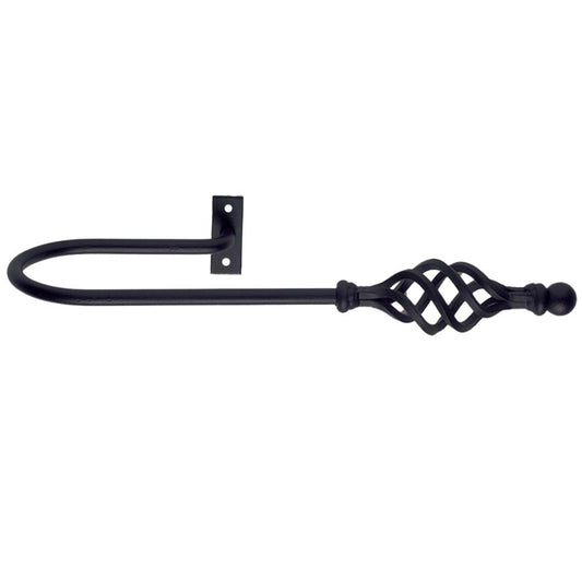 12mm Black Wrought Iron Cage Extended Holdback Pk2