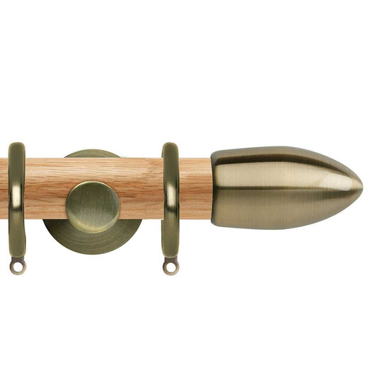 35mm Bullet Complete Pole Set - Spun Brass Effect