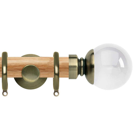 35mm Clear Ball Complete Pole Set - Spun Brass Effect
