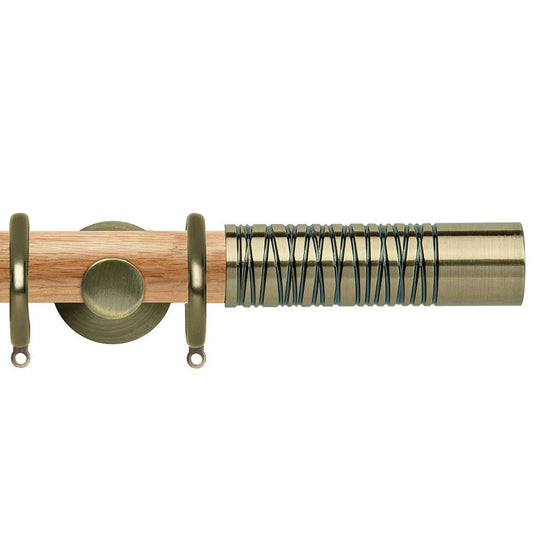 35mm Wired Barrel Complete Pole Set - Spun Brass Effect