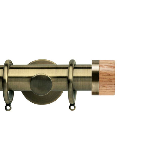 35mm Wood Stud Metal Complete Pole Set - Spun Brass Effect