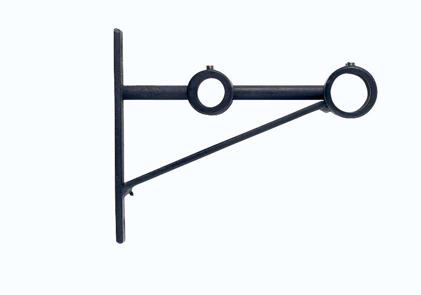 16mm Black Wrought Iron Double Bracket Pk1 – Interiors Online UK Ltd