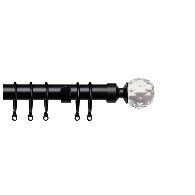25-28mm Pristine Crystal Extendable Pole Black