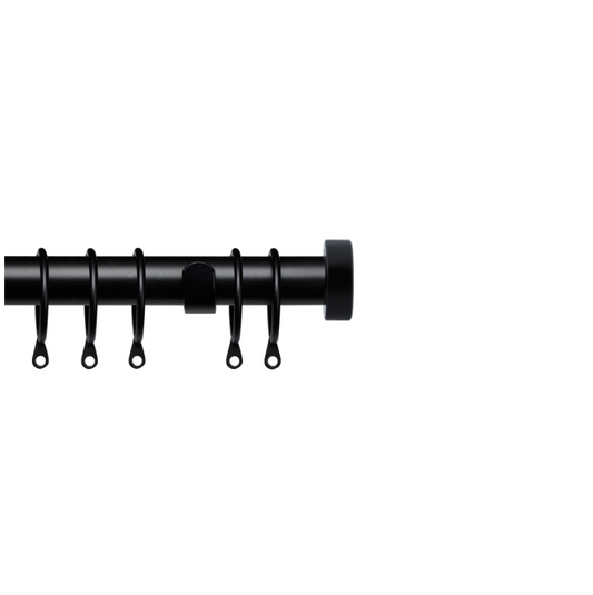 25-28mm Pristine Stud End Cap Extendable Pole Set - Black
