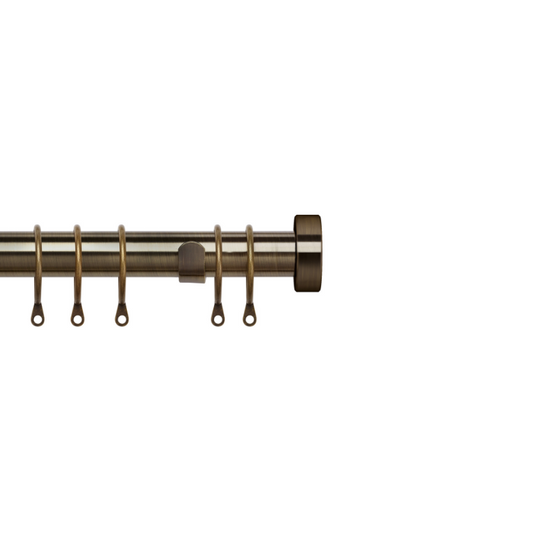 25-28mm Pristine Stud End Cap Extendable Pole Set - Antique Brass