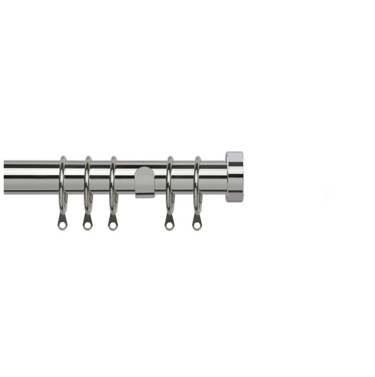 25-28mm Pristine Stud End Cap Extendable Pole Set- Chrome