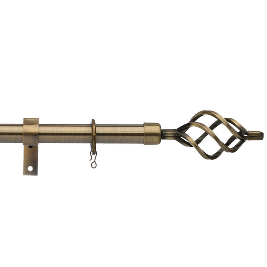 16-19mm Universal Cage Extendable Pole Set - Antique Brass