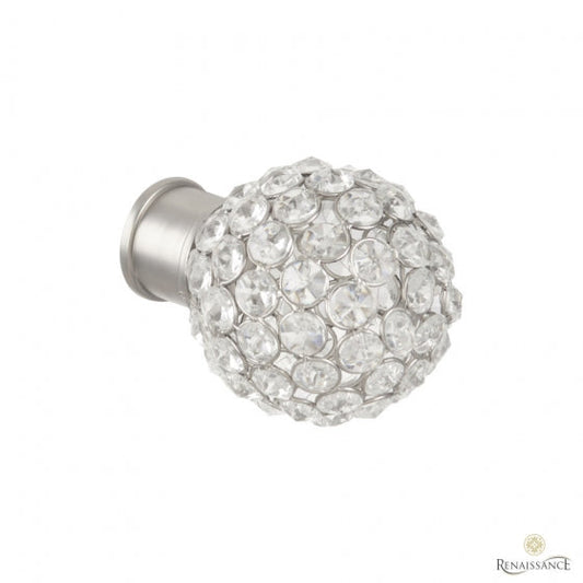35mm Crystal Clear Beads Wire Finial - Titanium