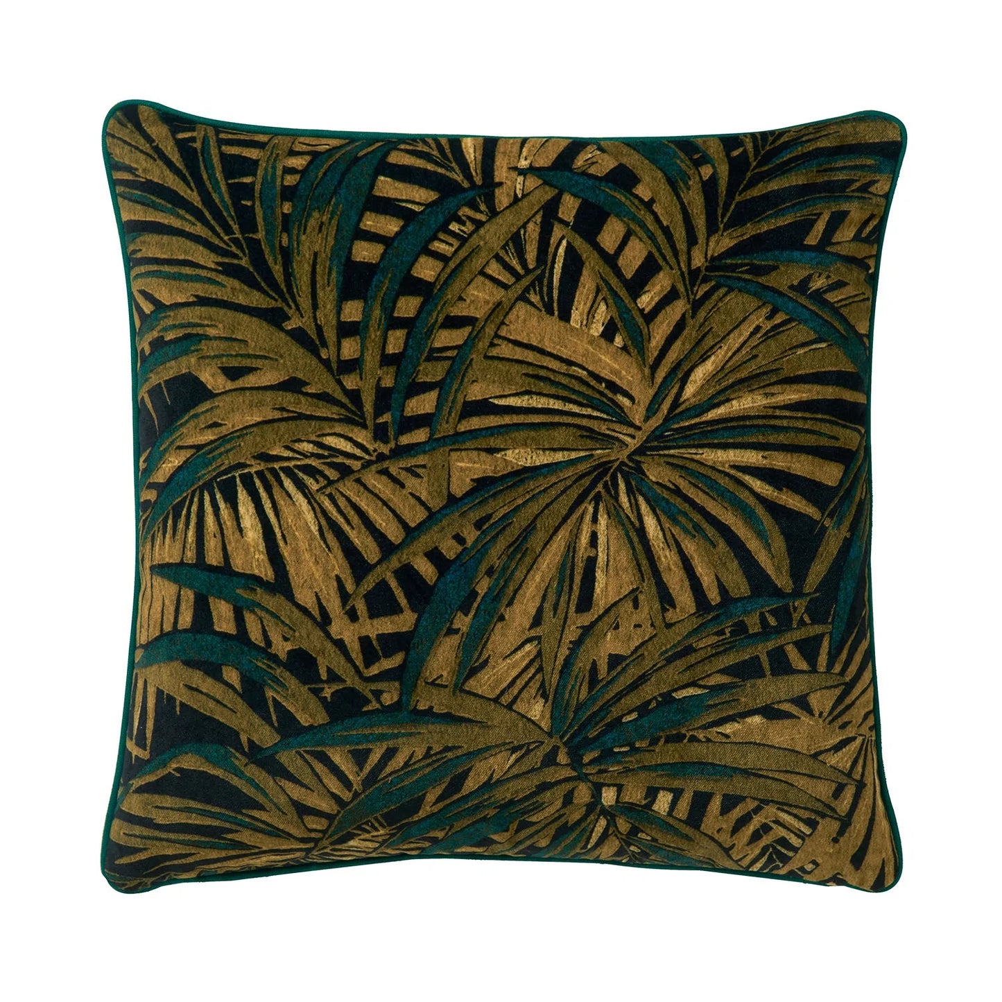 Butterfly Palm Velvet Cushion - Maize