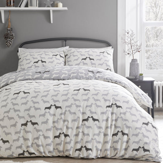 Dudley Love Duvet Cover Set - Grey