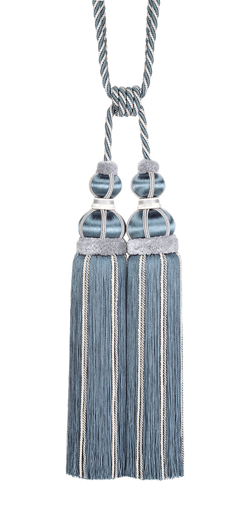 Antoinette Double Tassel Tieback - Slate Blue